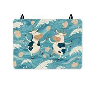 Cow Stove Top Cover for Electric Stove, Playful Cartoon Waves Shell Summer Blue Waterproof Kitchen Cover for Counter Space Extension Kitchen Cooking Essentials 28x20 Inch