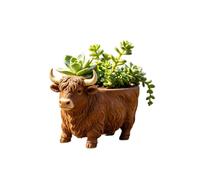 Cow Succulent Unique for Outdoor Areas, Perfect Conversation Start, Adorable Addition, Garden, Patio, Desktop Ornament (Brown, 15 x 11 x 11 cm)