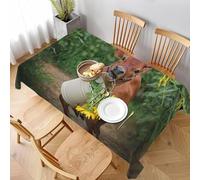 Cow Tablecloth Rectangular 140x260 cm - Extra Large 3D Printed Spring Landscape Pattern Table Cover and Table Cloth - Wipe Clean Waterproof Polyester Fabric for Garden, Kitchen, Party 4309v