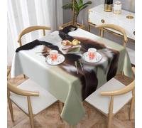 Cow Tablecloth Rectangular 150x300 cm - Extra Large 3D Printed Farm Animals Pattern Table Cover and Table Cloth - Wipe Clean Waterproof Polyester Fabric for Garden, Kitchen, Party 7292v