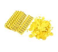 Cow Tags - 100 Pieces Numbered Livestock Supplies | Ear for Grazing Farm Sheep Goats Dogs Deer Rabbits Hogs Lawn Outside Backyard Courtyard, Animal Identification Marker Tool Set Kit Sign