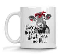 Cow This Heifer Don’T Take No Cow Mug Cute Tea Cup with Handle Tea Mugs for Office Milk Everyday Use 330Ml