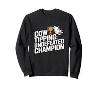 Cow Tipping Undefeated Champion Funny Rural Prankster Sweatshirt