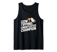 Cow Tipping Undefeated Champion Funny Rural Prankster Tank Top