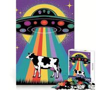 Cow Ufo Jigsaw Puzzles1000 Pieces Sharp Mind, Accurate Cut, Family Activity, (50x75cm)