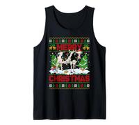 Cow Ugly Xmas Sweater Funny Farm Animal Cow Merry Christmas Tank Top