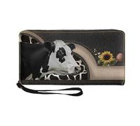 Cow Wallets - Zipper Closure, Vintage Inspired Pattern, Soft PU Material, Slim Lightweight Structure, Trendy Storage Organizer | Perfect for Daily Shopping Outings School or Office Keeping Curr