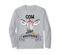 Cow Whisperer Cute Cow Lover Farm Farmer Women Girl Long Sleeve T-Shirt
