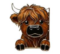 Cow Window Corner Decor - 2D Acrylic Peeping Cow Ornament, Decorative Accent for Living Room Cabinet Mirror Mantle Fireplace Wall Headboard Dresser | Farmhouse Style Window Accessory