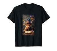 Cow Witch Flowers Astrology Boho Farmhouse Highland Rustic T-Shirt