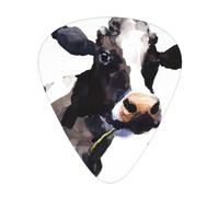 Cow With A Daisy Flower,12 Pcs Guitar Pick,3 Different Thickness Plectrums for Acoustic Guitar Bass Ukulele (0.46mm 0.96mm 0.71mm)