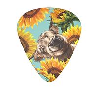 Cow with Sunflowers in Blue The 12 piece guitar pick pack is suitable for various electric guitars, acoustic guitars and bass guitars