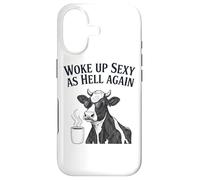 Cow Woke Up Sexy As Hell Again Funny Coffee Case for iPhone 17