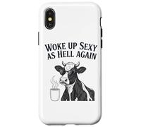 Cow Woke Up Sexy As Hell Again Funny Coffee Case for iPhone X/XS