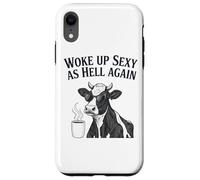 Cow Woke Up Sexy As Hell Again Funny Coffee Case for iPhone XR
