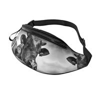 Cow Wooden Fence Waist Bag Bumbags for Men Women, Print Polyester Waist Pack for Travel Walking Sport with Adjustable Strap