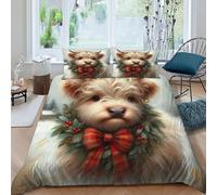 Cow Wreath Bedding Set 3D Digital Printing Animal Theme Wildlife Duvet Cover Set for Boys & Girls Chic Breathable Quilt Cover with Pillowcase King（220x240cm）