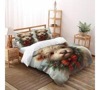 Cow Wreath Bedding Set Theme Bedspread Animal Theme Wildlife Duvet Cover Set Microfiber Comforter Cover Universal for All Seasons Pillowcase Super King（260x220cm）