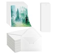 COWANIEE 100 Pcs Blank Cards and Envelopes Set, 15 * 10cm Card Making, 300gsm Blank Card
