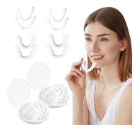COWANIEE 2 Pairs Clip on Veneers Top and Bottom, Snap on Veneers Teeth, Dentures False Teeth
