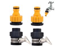 COWANIEE 2 PCS Hose Pipe Tap Connector, 2 in 1 Universal for Plastic 3/4" and 1/2" Tap Hose Connector for Garden