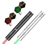 COWANIEE 2 PCS Teaching Flashlight, Long Distance High Power Green and Red Light Flashlight Pen for Cat Toys