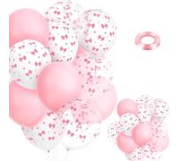 COWANIEE 25 Pcs Latex Bow Balloons Set, 12in Bow Birthday Decorations