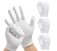COWANIEE 4 Pairs Large Cotton Gloves, Soft Stretchable White Cotton Gloves for Men and Women (XL)