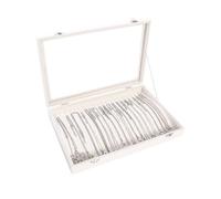 Coward 20 Hooks Necklace Organizer Jewelry Box, Dustproof Necklace Display Holder Case, Beige Velvet Necklace Display Tray Case with Transparent Glass Lid for Women Girls