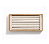 Coward Bamboo Ring Display Holder Jewelry Storage Tray Organizer Ring Stand For Show(beige)