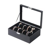 Coward Bangle Bracelet Storage Box, Bracelet Organizer Box with Clear Lid, Bangle Watch Jewelry Display Box for Women Girls (Black)