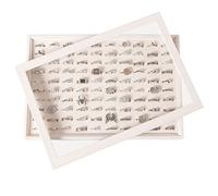Coward Jewelry Organizer Tray With Lid 100 Slot Ring Holder Case Stackable Display Stand for Selling(beige(100 Slot Ring+The glass lid))