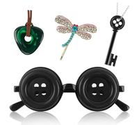 Cowaski 4 Pcs Halloween Accessories Fit for Coraline Cosplay Costume, Halloween Merchandise, Jewelry Gift for Women Men Fans, Standard, Standard