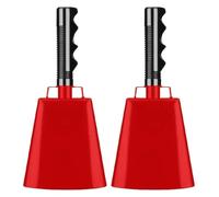 Cowbell with Handle, 2pcs Cheers Sporting Event Handbells Football Game Party Accompaniment Bells Percussion(Red)