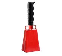 Cowbell with Handle, 2pcs Iron With Handle Hand Percussion Red White Cheering Bell Atmosphere Of The Group(Red)