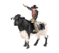 Cowbow Figure Toy with Mounted Cowhand, Realistic Animal Display Piece for Pretend Play and Home Decor Set Western Animal Figurine Mounted Cowhand Ranch Toy Classroom Learning Figurine Pretend Play