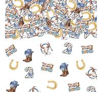 Cowboy 2nd Birthday Decorations 200pcs This Ain't My First Rodeo Confetti Blue Brown Western Cowboy Table Decoration Wild West Rodeo Boy Second Birthday Decors Boot Horseshoe Hat Bday Party Supplies