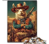 Cowboy Alpaca 1000 Piece Jigsaw Puzzle for Adults Teens, Challenging Game And Family Play Parent-child Interaction (26x38cm)