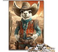 Cowboy Alpaca 1000 Piece Jigsaw Puzzle for Adults Teens, Challenging Game Gifts for Is Ideal As A Gift for The Whole Family (26x38cm)