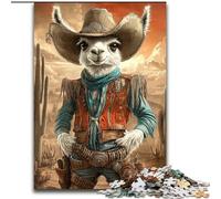 Cowboy Alpaca Jigsaw Puzzles for Teenagers 1000 Pieces, Educational Games Home Decoration Suitable for Desktop Decoration (50x75cm)