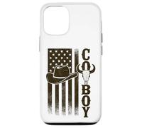 Cowboy American Flag Longhorn Skull Vintage Western Case for iPhone 12/12 Pro