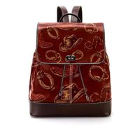Cowboy and Cow Girl Seamless Wild West Pattern Mini Faux Leather Backpack Purse, Women Ladies Rucksack Handbag School Bag