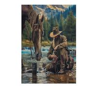 Cowboy And Horse 300-piece Jigsaw Puzzle Bundle Family Puzzle Lovers Brain Training Mindful Activity Spring Creativity & Gift Giving 300 PCS