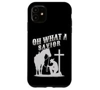 Cowboy At Cross What A Savior Jesus Christian Western Mens Case for iPhone 11