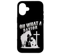 Cowboy At Cross What A Savior Jesus Christian Western Mens Case for iPhone 16