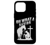 Cowboy At Cross What A Savior Jesus Christian Western Mens Case for iPhone 16 Pro Max