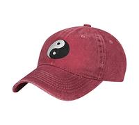 Cowboy Baseball Cap Tai Chi Yin Yang Hat Adjustable Sports Cap Breathable Unisex Casual Caps for Men and Women Red