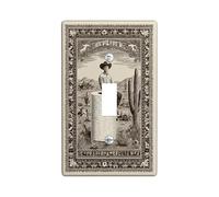 Cowboy Bathroom Single Light Switch Cover Plate, Western Rustic Cactus Desert None Beige Plastic Standard Size Decorative Wall Plates for Home Living Room New Apartment Decor (Single)