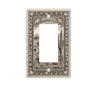 Cowboy Bathroom Single Rocker Light Switch Cover, Western Rustic Cactus Desert None Beige Plastic Standard Size Accents Wall Switch Plates for Bedroom Office Kitchen Entrance Decor