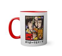 Cowboy Bebop Anime Art Space Bounty Hunter Anime Japanese Aesthetic Red Coloured Inside with Matching Handle Mug 330ml